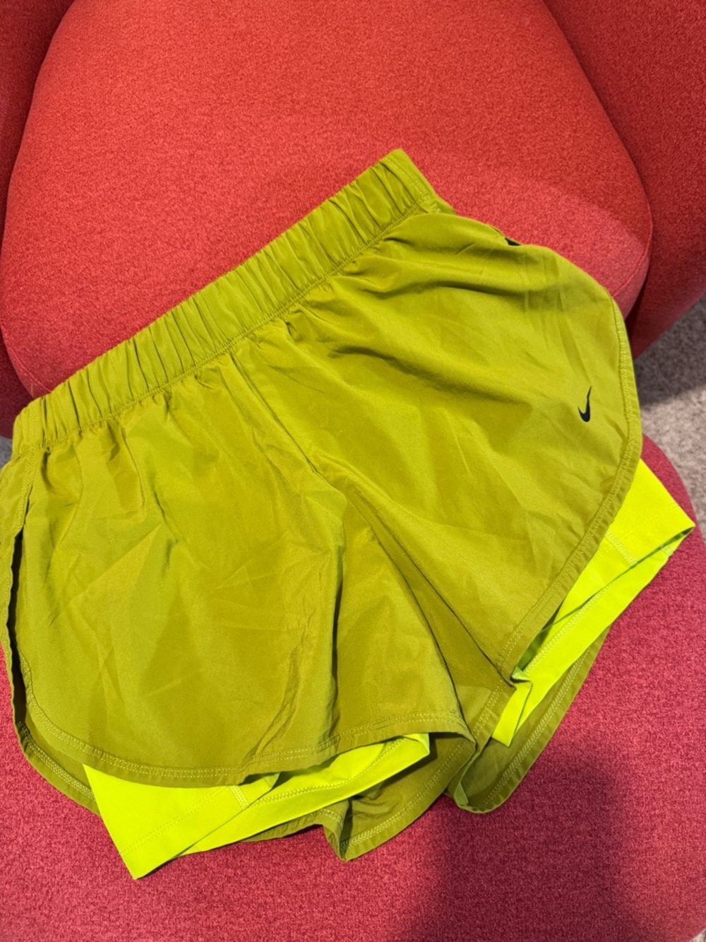 Nike Dri-Fit 2 in 1 Women’s Green Running Shorts